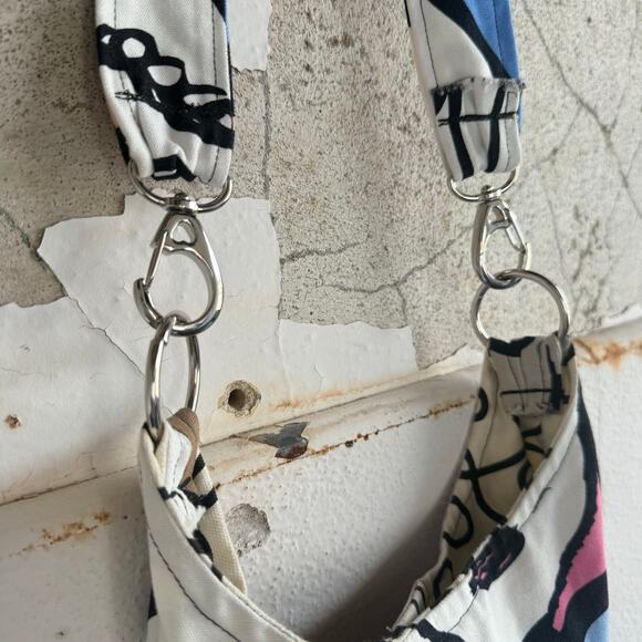 Pop Art Crossbody Bag Abstract Faces Canvas Purse Wearable Art Funky Grandmacore - Picture 4 of 7